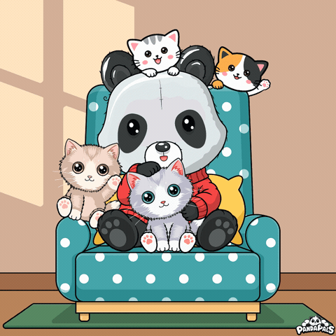 Waving Cat Day GIF by PandaPals