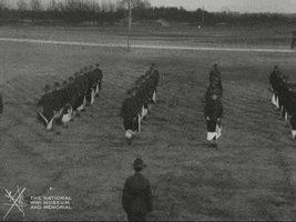 NationalWWIMuseum black and white military flags footage GIF