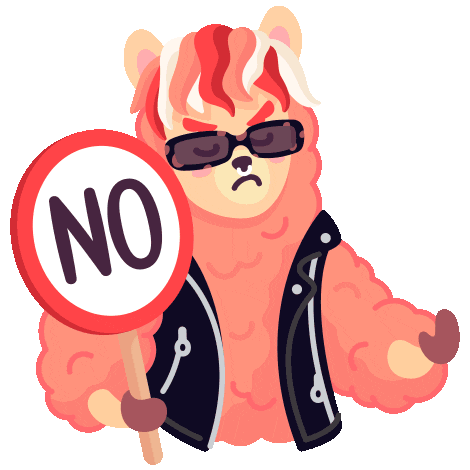 Sorry No Way Sticker by Llama Luna