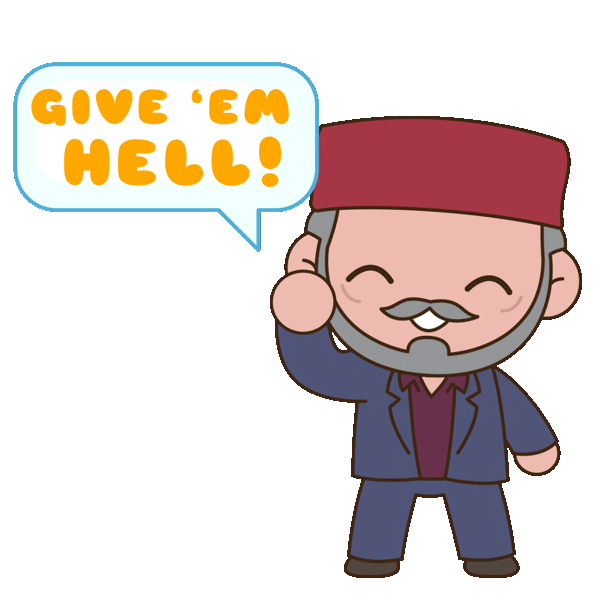 Give Em Hell Sallah Sticker by Indiana Jones
