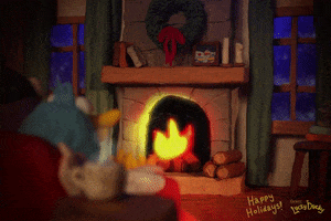 Yule Log Christmas GIF by Jeremy Fisher