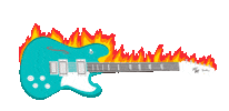On Fire Guitar Sticker by CitySilos