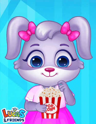 Happy Pop Corn GIF by Lucas and Friends by RV AppStudios