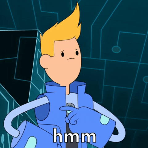 thinking, cartoon hangover, hmm, bravest warriors, hm, thought – GIF