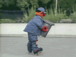 muppetwiki sesame street bruno muppets roller skate GIF