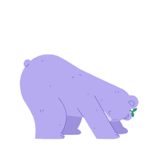 Bear Stretching Sticker By Sociedad Fantasma Sticker