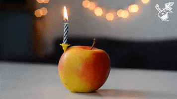 Konradulations birthday happy birthday vegan apple GIF