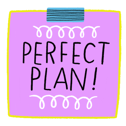 Post It Note Perfect Plan Sticker by Anke Weckmann