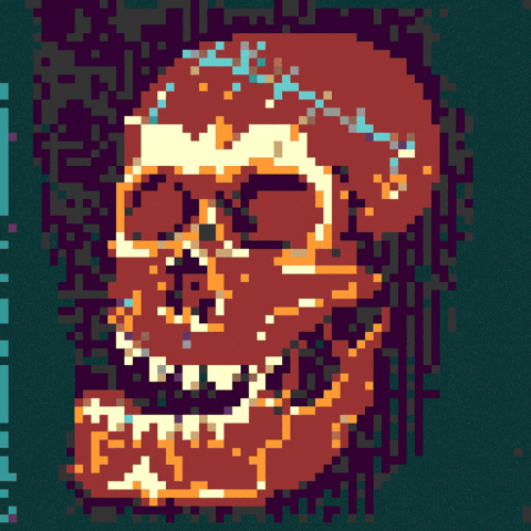 Pixel Art Skull GIF