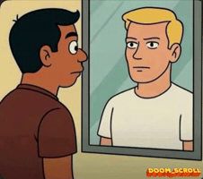 Confused Man In The Mirror GIF