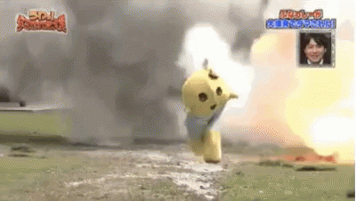 tv mascot explosions hosts GIF