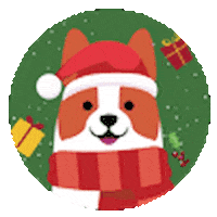 Christmas Tree Dog Sticker by CorgeeSoftware