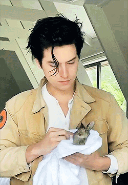 cole sprouse bunny GIF by Fanfickk