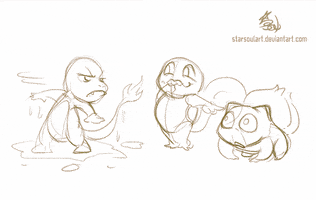 starsoulart pokemon process charmander squirtle GIF