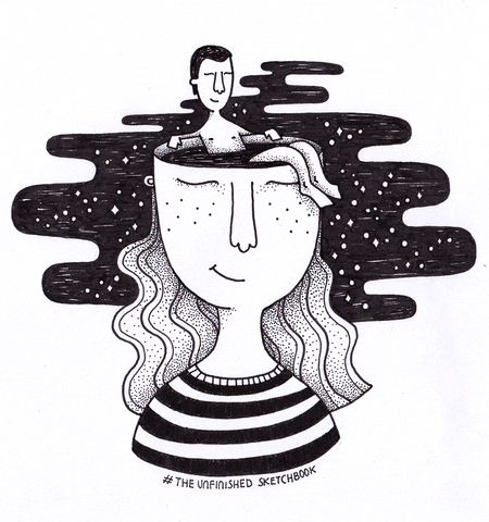 stellacaraman love illustration drawing in love GIF