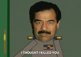 talking saddam hussein GIF by South Park 