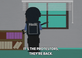 walking police GIF by South Park 