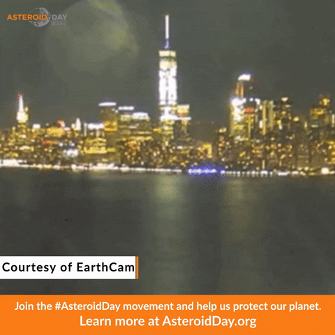 asteroidday new york city fireball meteor asteroid GIF