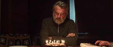HUNT FOR THE WILDERPEOPLE   birthday cake the orchard sam neill hunt for the wilderpeople GIF