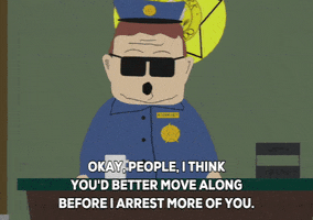 officer barbrady threaten GIF by South Park 
