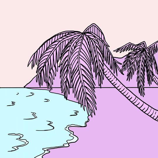 Palm Trees Animation GIF by Stefanie Shank - Find & Share on GIPHY