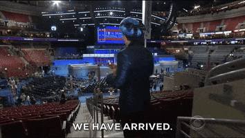 make an entrance hello GIF by The Late Show With Stephen Colbert