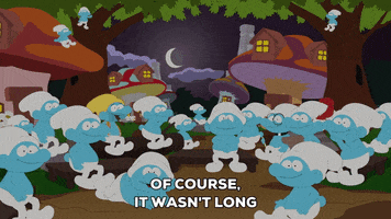 confused smurfs GIF by South Park 