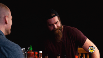 harley morenstein hot ones GIF by First We Feast: Hot Ones