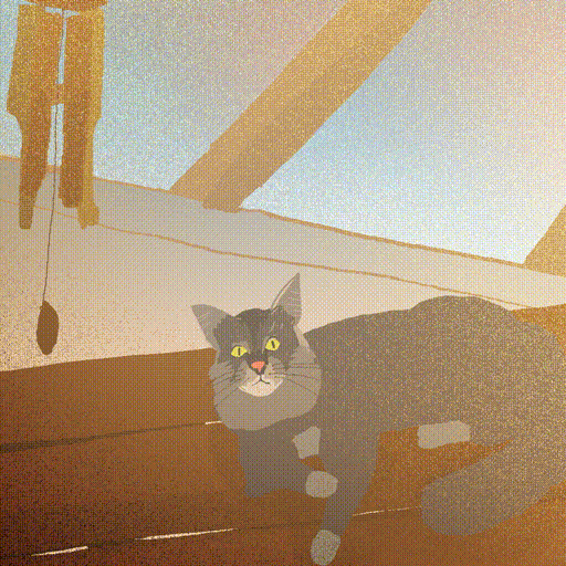 alcanale cat animation summer illustration GIF