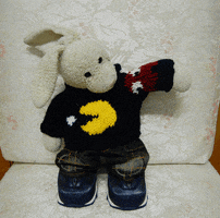 zackrabbit bunny sweater knitting plushie GIF