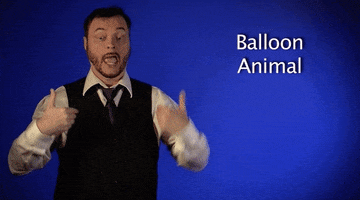 sign language balloon animal GIF by Sign with Robert