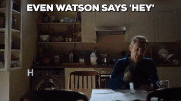 Sherlock Watson Hey Texting Pickup Line Sherlockholmes S4 GIF by DTR