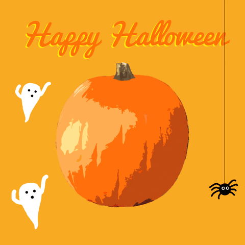 zoofold halloween pumpkin spider ghosts GIF
