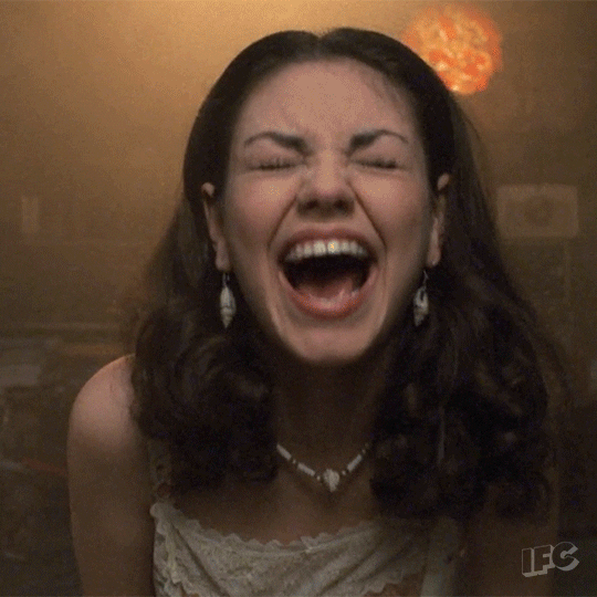 Mila Kunis Lol GIF by IFC - Find & Share on GIPHY