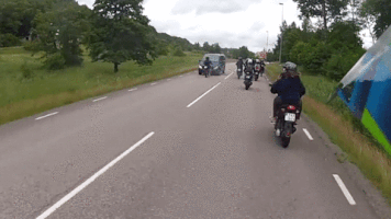 SWEDEN dirtbike crash with van GIF