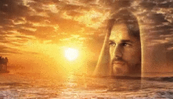 Picture of Jesus with Sun in the background
