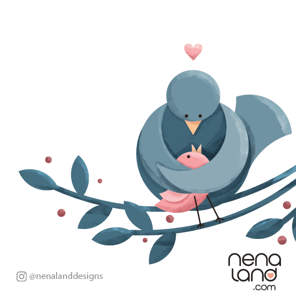 nenaland love mom birds mommy GIF