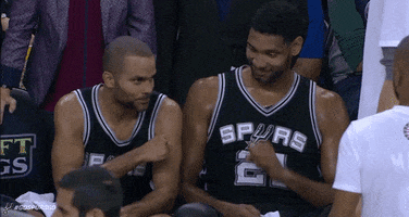 Tim Duncan Fist Bump GIF by San Antonio Spurs