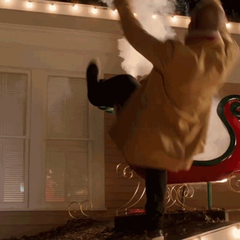 roof falling GIF by Almost Christmas Movie