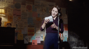 working rachel brosnahan GIF by The Marvelous Mrs. Maisel