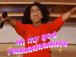 excited oprah winfrey GIF by Stacy Rizzetta, TV Editor