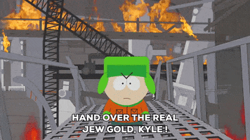 kyle broflovski fire GIF by South Park 