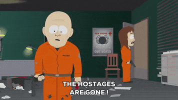 criminals hostages GIF by South Park 