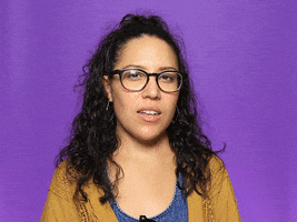 Video gif. Clearly offended, Tiffany Vasquez looks at us and her mouth drops in surprise.
