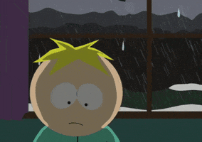 butters stotch rain GIF by South Park 