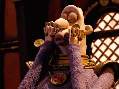 money gold GIF by Aardman Animations