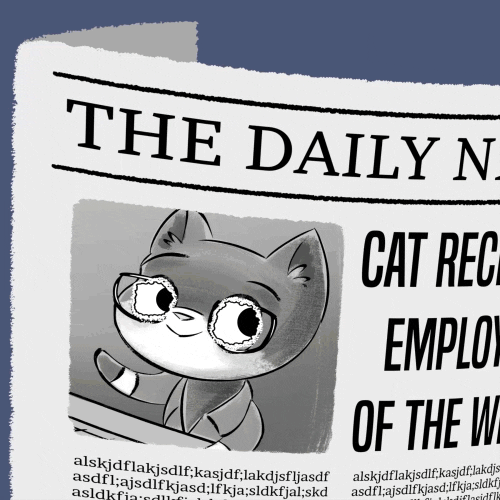 Animal reads the news with an eye to companies that might have jobs! 