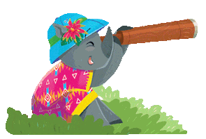 Travel Rhino Sticker by Wydawnictwo Wilga