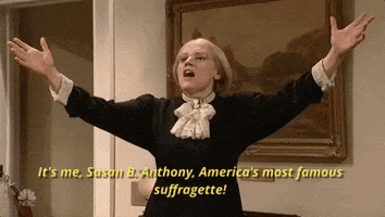 kate mckinnon its me susan b anthony americas most famous suffragette GIF by Saturday Night Live