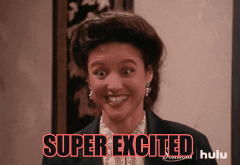 chuber channel excited julia louis dreyfus elaine benes super excited GIF